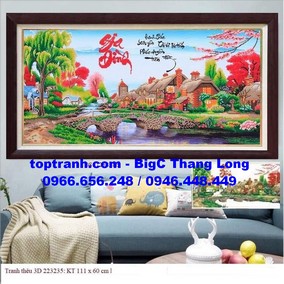 Tranh thêu chữ gia đình